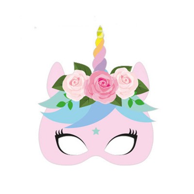 Carnival Christmas Cosplay 3d Disposable Party Face Cushion Cover Unique  Halloween Pink Girl Face Unicorn Eye Mask Cute