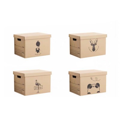 Factory lid-off lovely and useful custom size corrugated cardboard file storage box