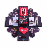 Kids Display Girls Jewelry Valentine Happy Birthday Red Heart Chocolate Wholesale Surprise  Photo Gift Diy Explosion Box