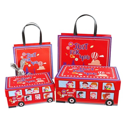 Folding Cartoon Small Custom Foldable Custom Candy Box Storage, Lash Paper Kids Snack Box Red