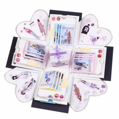 Display Girls Jewelry Valentine Happy Birthday Wholesale Kids Fold Packaging Surprise  Photo Gift Diy Explosion Box