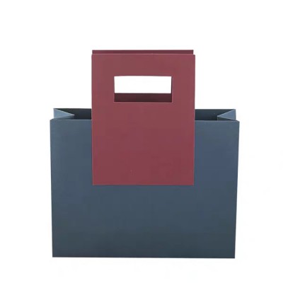 colorful shopping 20KG plain paper clothing candle paper bag with handle