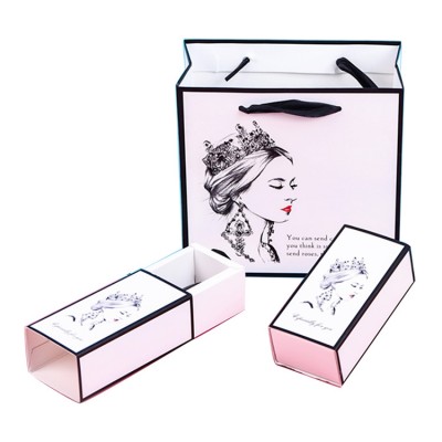 Hot Selling Queen Single Cheap Eyelash Luxury Unique Lip Gloss Lipstick Drawer White Cosmetic Drawer Packaging