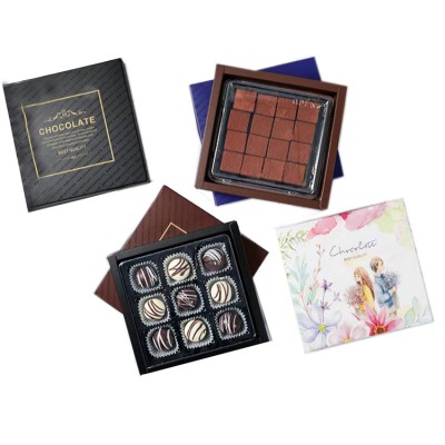 2020 Wholesale Luxury chocolate Individual packaging foldable Chocolate box with PVC INSERT