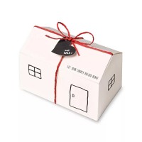 House sharp recycled kraft candy biscuit gift packaging paper box with wire closure