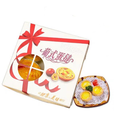 high quality factory customized cupcake egg tart packaging box with window display